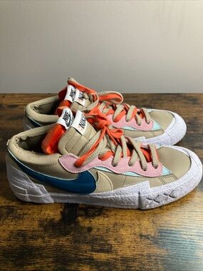 Nike KAWS sacai Blazer Low Reed Mens Size 11.5 Brown Multi Sneakers